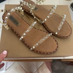 Steve Madden Beige Studded Sandals